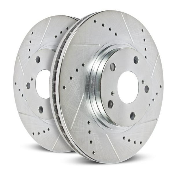Performance Disc Brake Rotor Drilled & Slotted Zinc Coated Rear Pair
